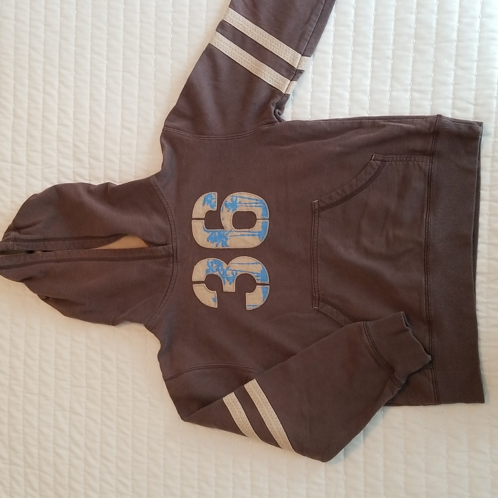 Gymboree boys hoodie size 6 tan/brown tropical design